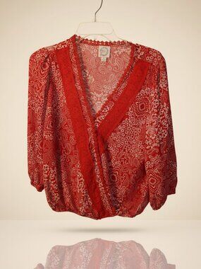 Blue Rain Blouse - Orange/Coral - Large